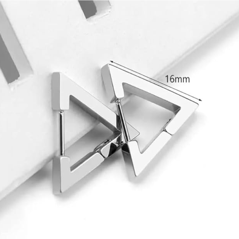 Reptronic Stainless steel Silver earrings- Triangle