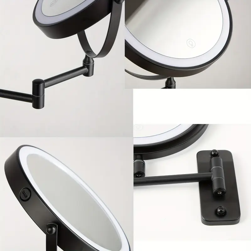 Reptronic Two sided LED wall mounted cosmetics mirror: X10 Magnifying