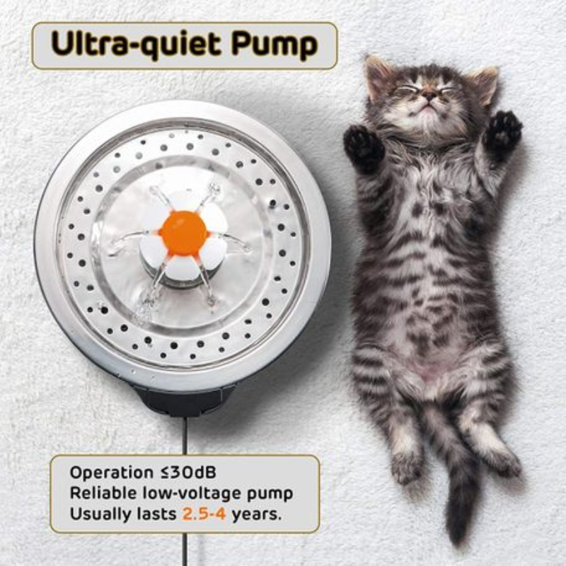 Reptronic Cat/Dog Pet Drinking Water Fountain/Spring - Stainless Steel