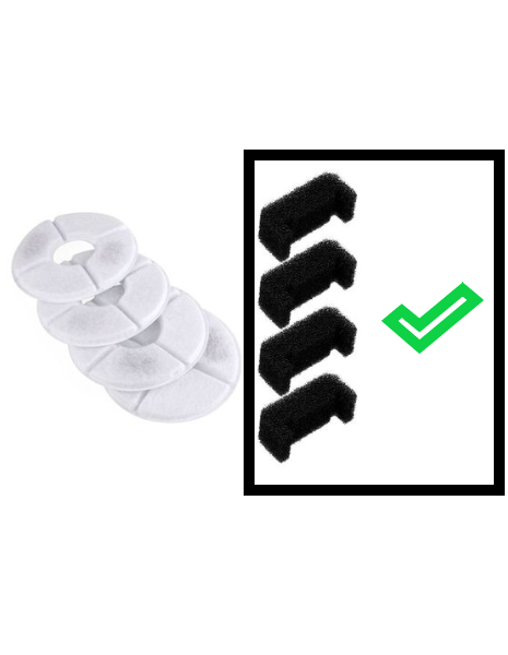 4 Pack Replacement filters for White Reptronic Flower Water Fountain pump- Only the black pump filters