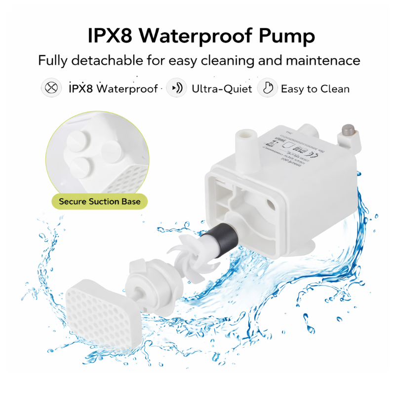 2.5L SS Fountain with water level window, filters & Cleaning kit-Value Pack