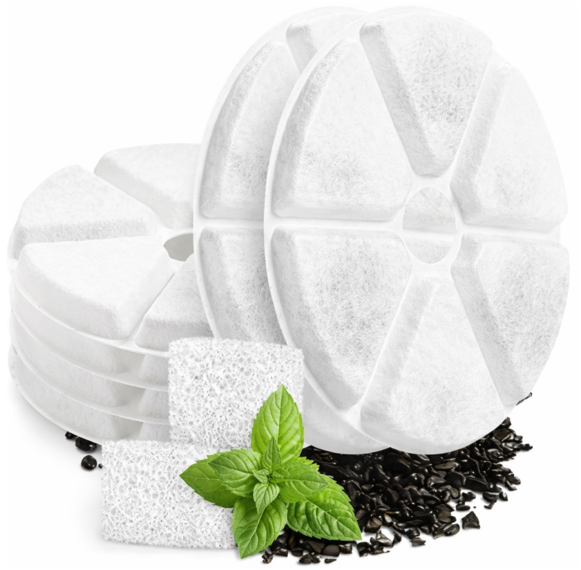 2.5L SS Fountain with water level window, filters & Cleaning kit-Value Pack