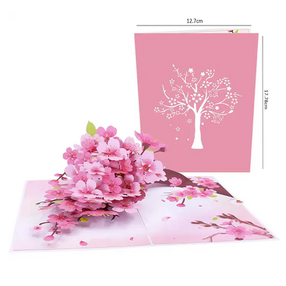 Beautiful Cherry blossom Pop up 3D card with envelope