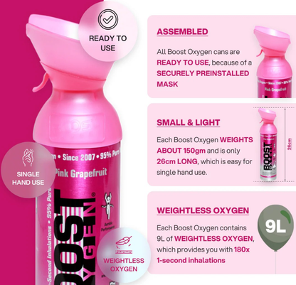 Boost Oxygen Large 95% Canister Pink Grapefruit