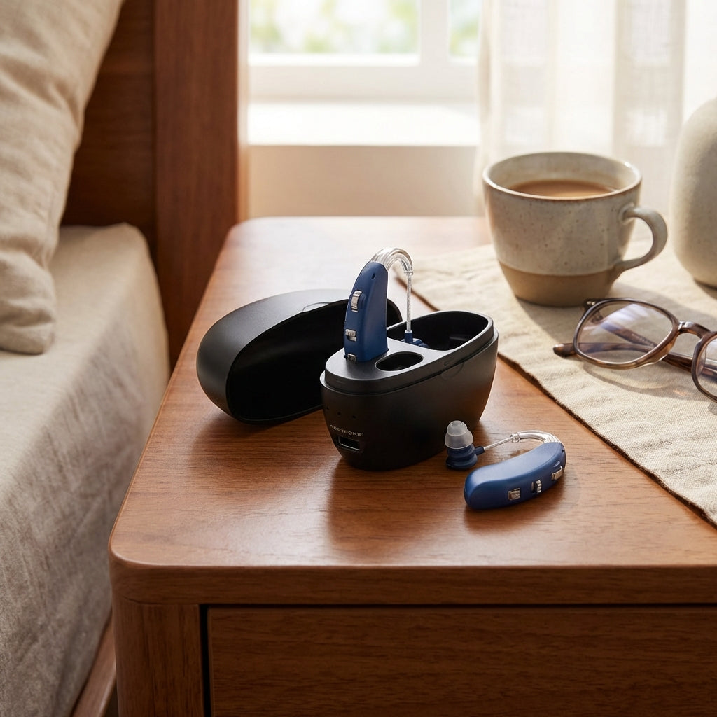 Reptronic Bluetooth Hearing Amplifiers with Charging case- Behind The Ears