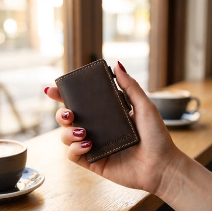 Reptronic Hammer&Hide Genuine Saddle Leather Pop-up Wallet