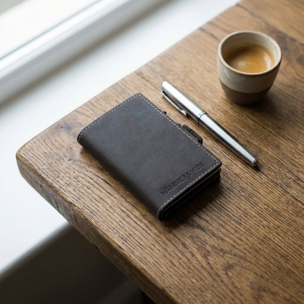 Reptronic Hammer&Hide Genuine Saddle Leather Pop-up Wallet