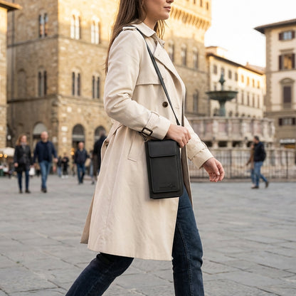 Reptronic Hammer&Hide Crossbody Sling Bag Purse: Genuine Saddle Leather