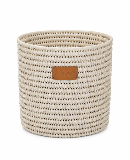 Handwoven Ilala Palm Storage Basket with Handles - Natural