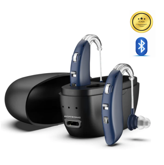 Reptronic Bluetooth Hearing Amplifiers with Charging case- Behind The Ears