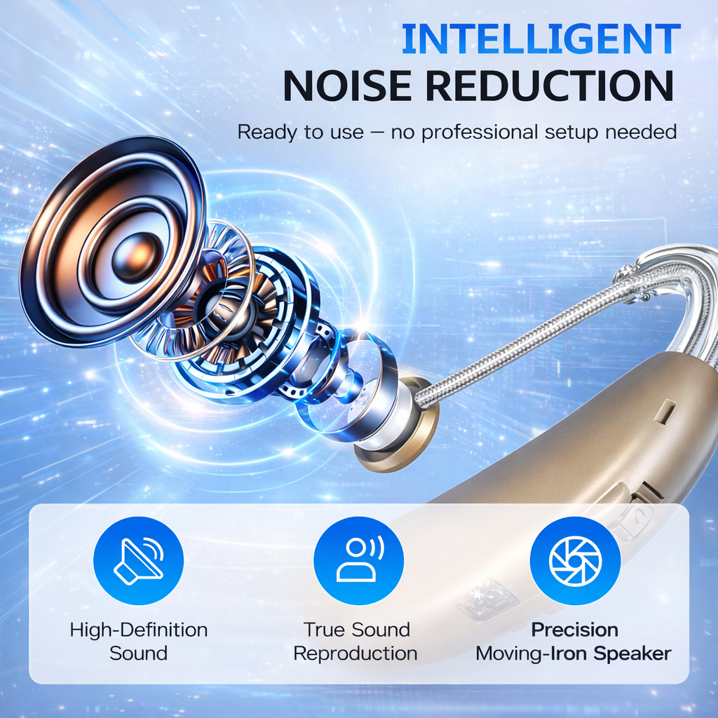Reptronic Bluetooth Hearing Amplifiers with Charging case- Behind The Ears