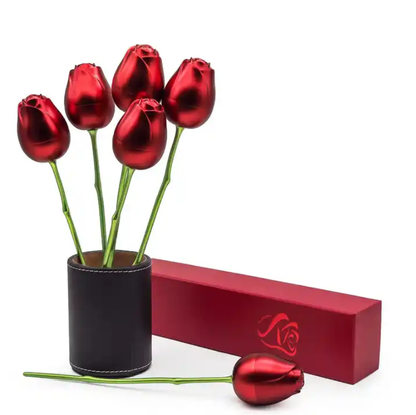 Metal Red rose ring holder/case