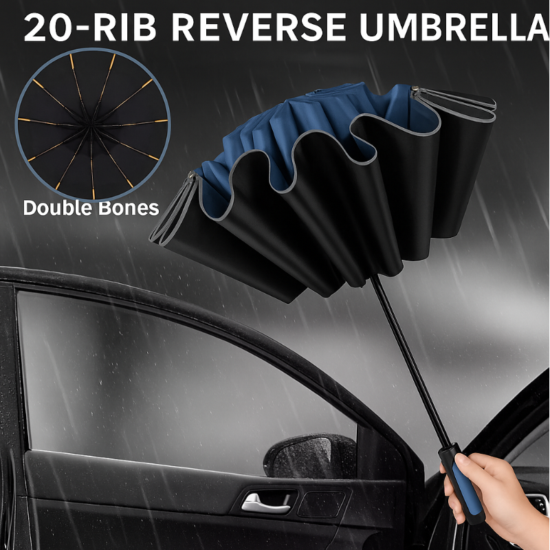 Reptronic 10-Rib Auto Open/Close Umbrella With Durable Iron Alloy Frame