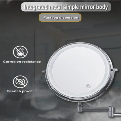 Reptronic Two sided LED wall mounted cosmetics mirror: X10 Magnifying