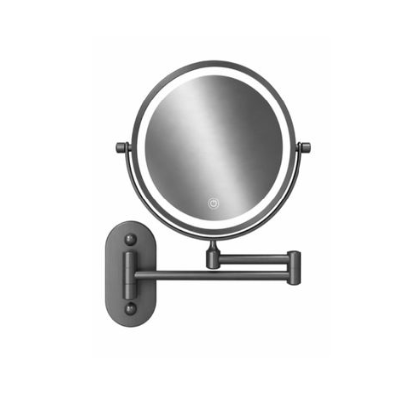 Reptronic Two sided LED Wall Mounted mirror Brush Dark Grey: X10 Magnifying