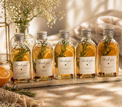 Glass Bottles with Silver Caps 200ml - Set of 5