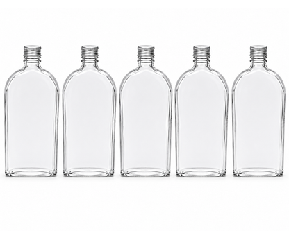 Glass Bottles with Silver Caps 500ml - Set of 5
