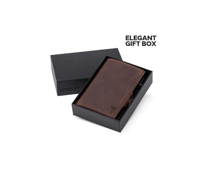 Hammer&Hide Genuine Saddle Leather Pop Up Wallet- Unisex