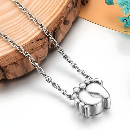 Memorial Safe Keeping Pendant - Baby Footprints