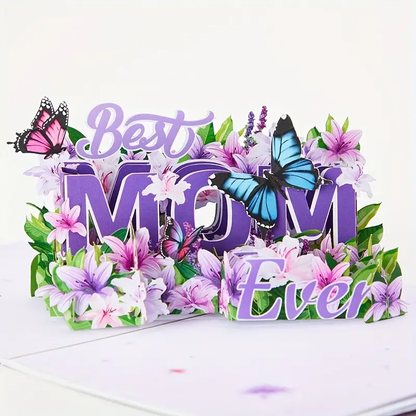 Beautiful Best Mom Ever Pop up 3D card with envelope