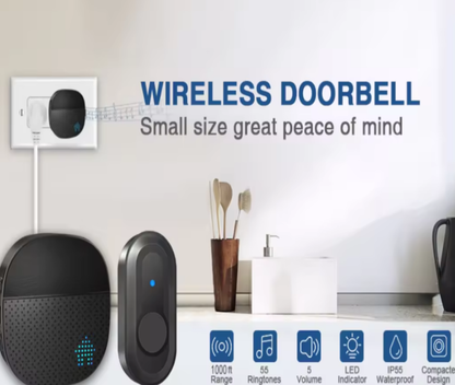 Reptronic DIY Wireless Doorbell- RTDB38 - Black