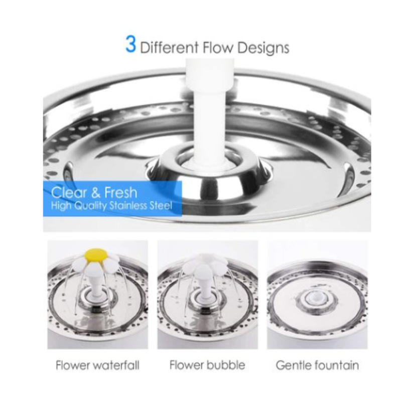 White pet water fountain with filter and cleaning kit - Value pack