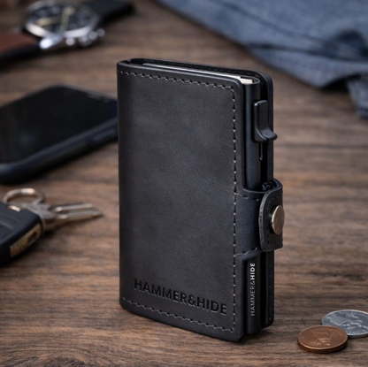 Reptronic Hammer&Hide Genuine Saddle Leather Pop-up Wallet