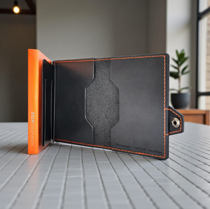Reptronic Hammer&Hide Genuine Saddle Leather Pop-up Wallet