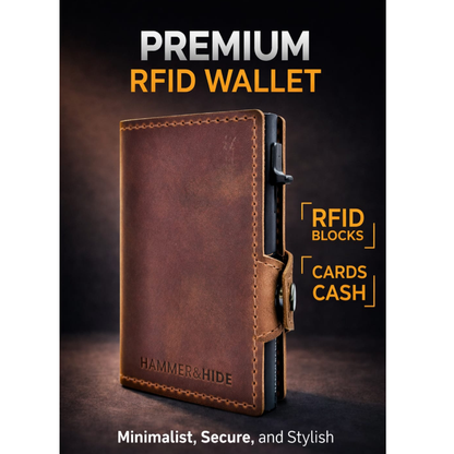 Reptronic Hammer&Hide Genuine Saddle Leather Pop-up Wallet