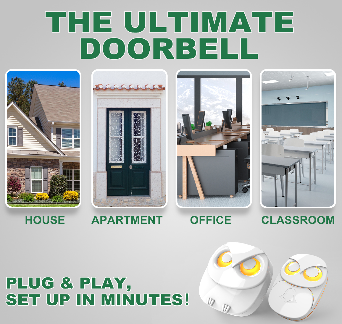 Reptronic DIY Owl - Eye Wireless Doorbell: RPTDB48 - 1R1B