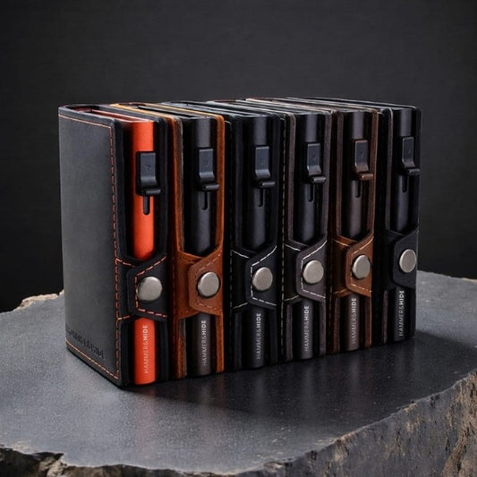 Reptronic Hammer&Hide Genuine Saddle Leather Pop-up Wallet