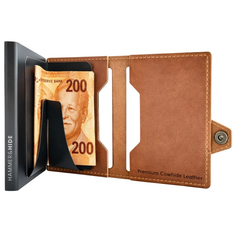 Reptronic Hammer&Hide Genuine Saddle Leather Pop-up Wallet