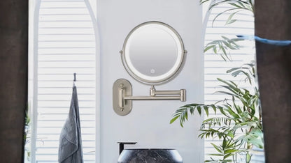Reptronic Two sided LED wall mounted cosmetics mirror: X10 Magnifying
