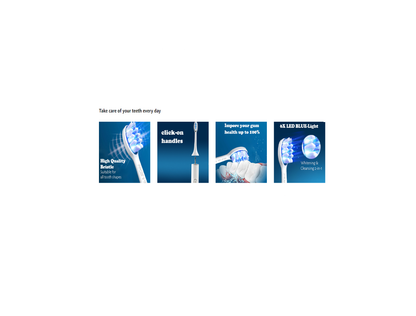Replacement Toothbrush Heads for the Frost White Electric Toothbrush x 4