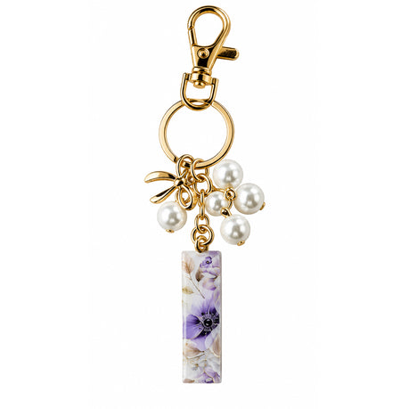 Posh Handcrafted Resin Initial Keyring - Unique Letter Design