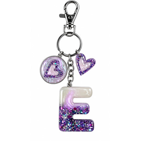 Posh Handcrafted Resin Initial Keyring - Unique Letter Design