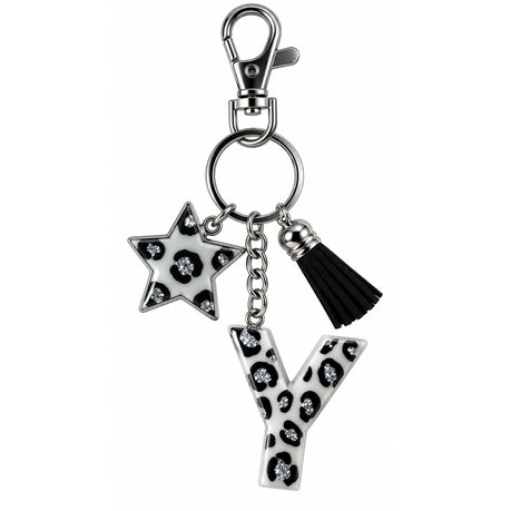 Posh Handcrafted Resin Initial Keyring - Unique Letter Design