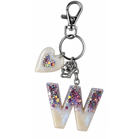 Posh Handcrafted Resin Initial Keyring - Unique Letter Design
