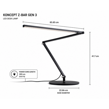 Koncept Z-Bar Slim Gen 3 LED Desk Lamp with Base