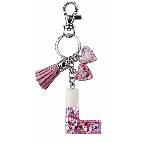 Posh Handcrafted Resin Initial Keyring - Unique Letter Design