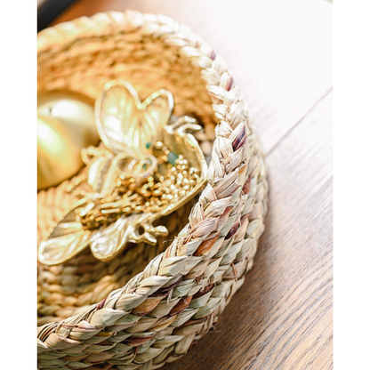Ikhwani Handwoven Grass Decorative Tray - Natural