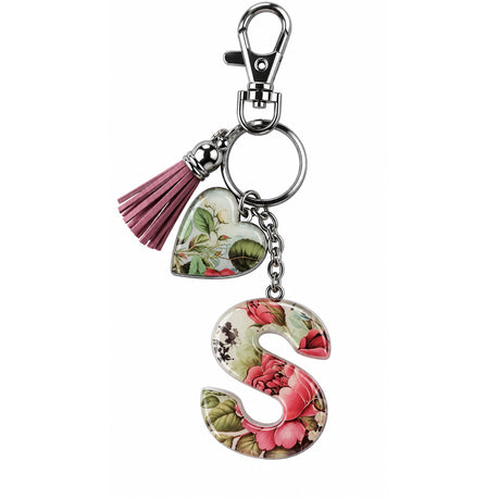 Posh Handcrafted Resin Initial Keyring - Unique Letter Design