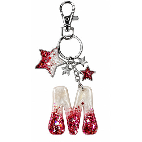 Posh Handcrafted Resin Initial Keyring - Unique Letter Design