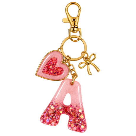 Posh Handcrafted Resin Initial Keyring - Unique Letter Design