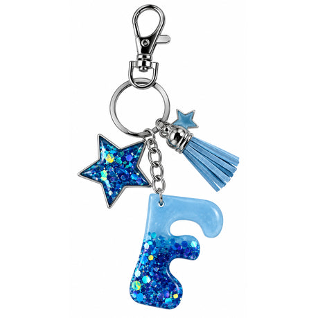 Posh Handcrafted Resin Initial Keyring - Unique Letter Design