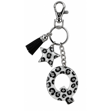 Posh Handcrafted Resin Initial Keyring - Unique Letter Design