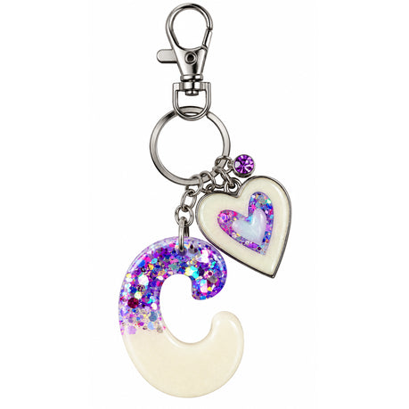 Posh Handcrafted Resin Initial Keyring - Unique Letter Design