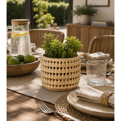 Afri Handwoven Ilala Palm Basket - Natural