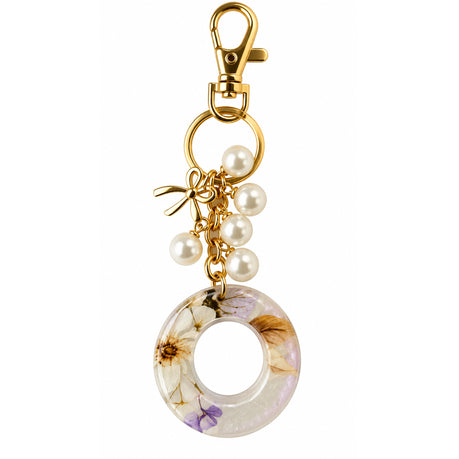 Posh Handcrafted Resin Initial Keyring - Unique Letter Design