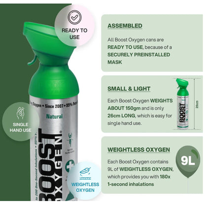 Boost Oxygen 95% Canister Natural - 9ml - 6 Pack